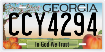 GA license plate CCY4294