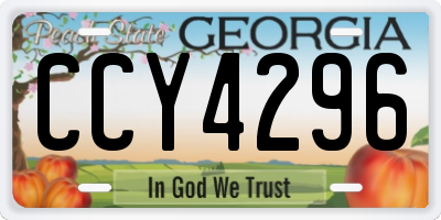 GA license plate CCY4296