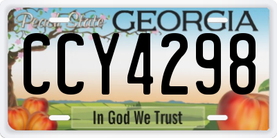 GA license plate CCY4298