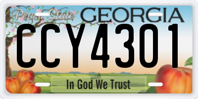GA license plate CCY4301