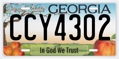 GA license plate CCY4302