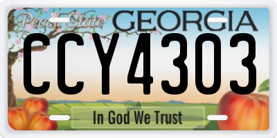 GA license plate CCY4303
