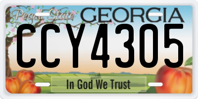GA license plate CCY4305