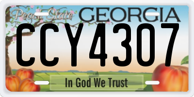 GA license plate CCY4307