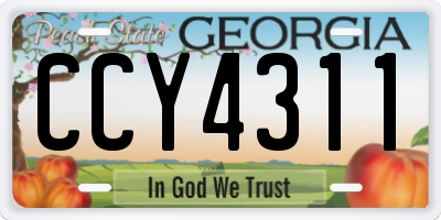 GA license plate CCY4311