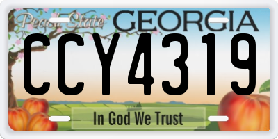 GA license plate CCY4319