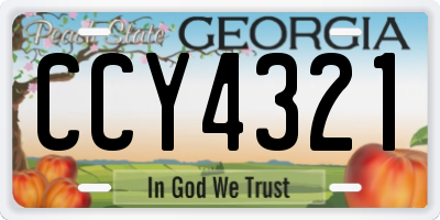 GA license plate CCY4321