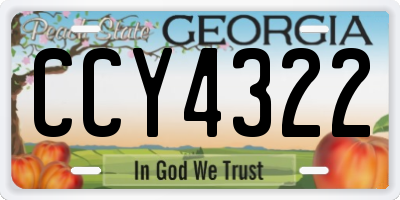 GA license plate CCY4322
