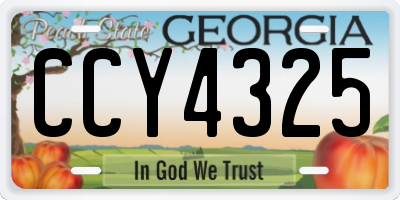 GA license plate CCY4325