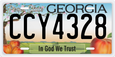 GA license plate CCY4328