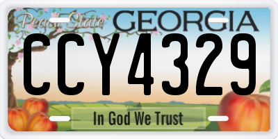 GA license plate CCY4329