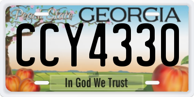 GA license plate CCY4330