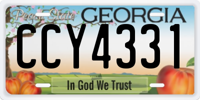 GA license plate CCY4331