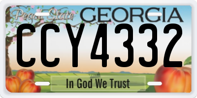 GA license plate CCY4332