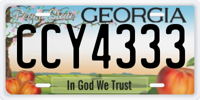 GA license plate CCY4333