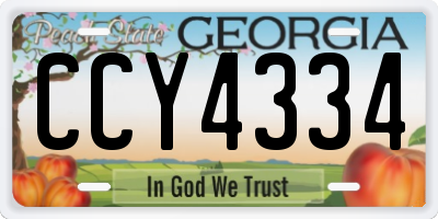 GA license plate CCY4334