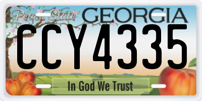 GA license plate CCY4335