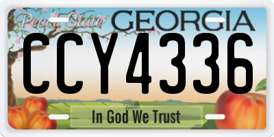 GA license plate CCY4336