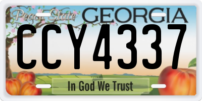 GA license plate CCY4337