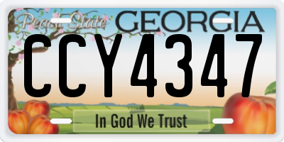 GA license plate CCY4347