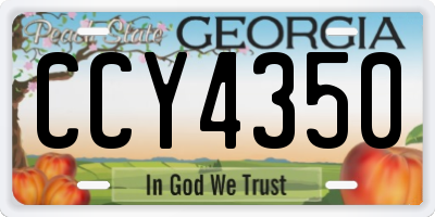 GA license plate CCY4350