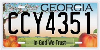 GA license plate CCY4351