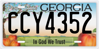 GA license plate CCY4352