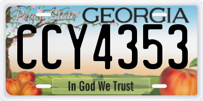 GA license plate CCY4353