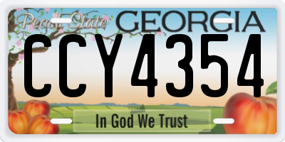 GA license plate CCY4354