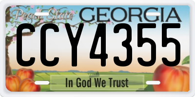 GA license plate CCY4355