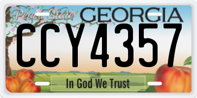 GA license plate CCY4357