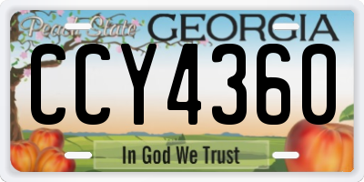 GA license plate CCY4360
