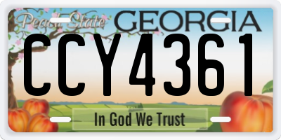 GA license plate CCY4361