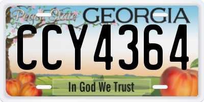 GA license plate CCY4364