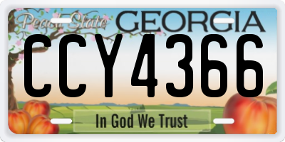 GA license plate CCY4366