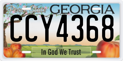 GA license plate CCY4368
