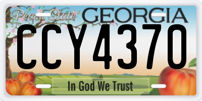 GA license plate CCY4370