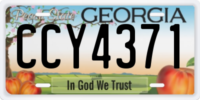 GA license plate CCY4371