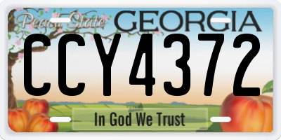 GA license plate CCY4372