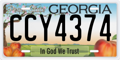 GA license plate CCY4374