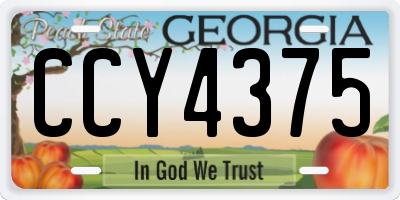GA license plate CCY4375