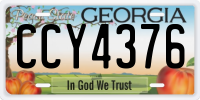 GA license plate CCY4376