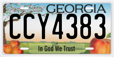 GA license plate CCY4383