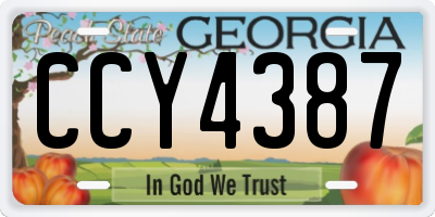 GA license plate CCY4387