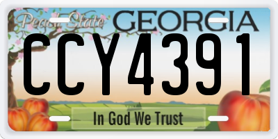 GA license plate CCY4391