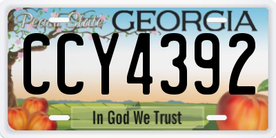 GA license plate CCY4392