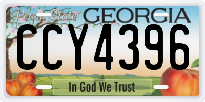 GA license plate CCY4396