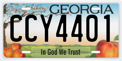 GA license plate CCY4401