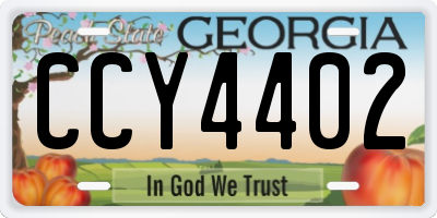 GA license plate CCY4402