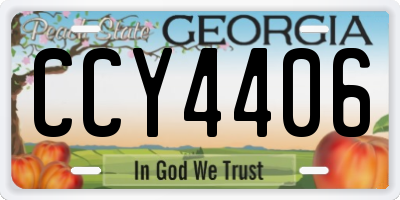 GA license plate CCY4406